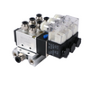 U.S. Solid 4V210-08 2 Position 5 Way 3 Pneumatic Solenoid Valves Manifold Base, DC 12V