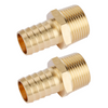U.S. Solid Brass Hose Fitting - 3/4" Barb x 3/4" NPT Male Pipe Fittings Adapters 2pcs