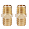 U.S. Solid Brass Hex Nipple - 1/4" x 1/4" NPT Male Pipe Fitting Adapter 2pcs