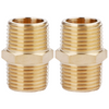 U.S. Solid Brass Hex Nipple - 1/2" x 1/2" NPT Male Pipe Fitting Adapter 2pcs 