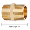 U.S. Solid Brass Hex Nipple - 3/4" x 3/4" NPT Male Pipe Fitting Adapter 2pcs