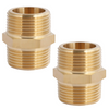 U.S. Solid Brass Pipe Fitting Hex Nipple - 1" x 1" NPT Male Pipe Adapter 2pcs