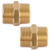 U.S. Solid Brass Pipe Fitting Hex Nipple - 1" x 1" NPT Male Pipe Adapter 2pcs