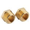 U.S. Solid 2pcs Brass Reducer Hex Bushing Brass Threaded Pipe Fitting 1" NPT Male x 3/4" NPT Female Adapter