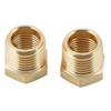 U.S. Solid 2pcs Brass Reducer Hex Bushing Brass Threaded Pipe Fitting 3/8" NPT Male x 1/4" NPT Female Adapter