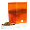 Automatic Pet Feeder - Orange Cat Dog Food Feeder Dispenser with Stainless Steel Bowl, Voice Recorder and Battery