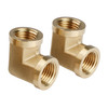 U.S. Solid 2pcs 90 Degree Barstock Street Elbow Brass Pipe Fitting 1/4" NPT Female Pipe to 1/4" NPT Female