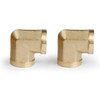 U.S. Solid 2pcs 90 Degree Barstock Street Elbow Brass Pipe Fitting 1/4" NPT Female Pipe to 1/4" NPT Female