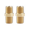 U.S. Solid Brass Pipe Fitting, Hex Nipple, 1/8" x 1/8" NPT Male Pipe Adapter(2 pcs)…