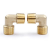 U.S. Solid 2pcs 90 Degree Barstock Street Elbow Brass Pipe Fitting 3/8" NPT Male Pipe to 3/8" NPT Male