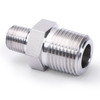 U.S. Solid 304 Stainless Steel Lead Free 6000 psi High Pressure Hex Nipple, 1/2" x 1/4" NPT Male Thread Pipe Adapter(1 pc)