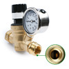U.S. Solid Water Regulator Valve- 3/4" NH Brass Thread RV Pressure Regulator with Pressure Gauge and Water Filter