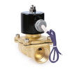 U.S. Solid Solenoid Valve- 1-1/4" 12V DC Brass Electric Solenoid Valve, Normally Closed, VITON Seal