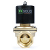 U.S. Solid Solenoid Valve- 1-1/2" 12V DC Brass Electric Solenoid Valve, Normally Closed, VITON Seal