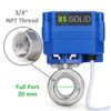 Motorized Ball Valve- 3/4" Stainless Steel Electrical Ball Valve, Full Port, 9-24V AC/DC and 3-Wire 1-Way Setup by U.S. Solid
