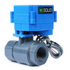 3/4” UPVC Motorized Ball Valve - 9-36V AC/DC Plastic Electrical Ball Valve with Full Port, 2 Wire Auto Return, Normally Closed
