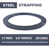 1/2'' Width x 0.01'' Thickness x 330' Length - Steel Strapping Band Pallet Strapper Heavy Duty Metal Strap