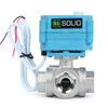 U.S. Solid 1/2" 3 Way Stainless Steel Motorized Ball Valve, AC110-230V, L Type, Standard Port, with Manual Function, IP67 