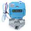 U.S. Solid 1/2" 3 Way Stainless Steel Motorized Ball Valve, 9-24V AC/DC, L Type, Standard Port, with Manual Function, IP67 