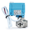 U.S. Solid 3/8" 3 Way Stainless Steel Motorized Ball Valve, 9-24V AC/DC, L Type, Standard Port, with Manual Function, IP67 