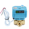  U.S. Solid 3/8" 3 Way Brass Motorized Ball Valve, AC110-230V, L Type, Standard Port, with Manual Function, IP67 