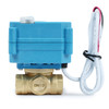  U.S. Solid 3/8" 3 Way Brass Motorized Ball Valve, AC110-230V, L Type, Standard Port, with Manual Function, IP67 
