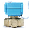 U.S. Solid 1/2" 3 Way Brass Motorized Ball Valve, AC110-230V, L Type, Standard Port, with Manual Function, IP67