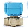 U.S. Solid 3/4" 3 Way Brass Motorized Ball Valve, AC110-230V, L Type, Standard Port, with Manual Function, IP67 