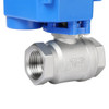 U.S. Solid Motorized Ball Valve- 1/2” Stainless Steel Electrical Ball Valve with Full Port, 9-24 V AC/DC, 2 Wire Auto Return