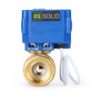 U.S. Solid Motorized Ball Valve- 1” Brass Electrical Ball Valve with Standard Port, 9-24 V DC, 2 Wire Reverse Polarity