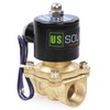 U.S. Solid Electric Solenoid Valve- 3/4" 12V DC Solenoid Valve Brass Body Normally Closed, VITON SEAL