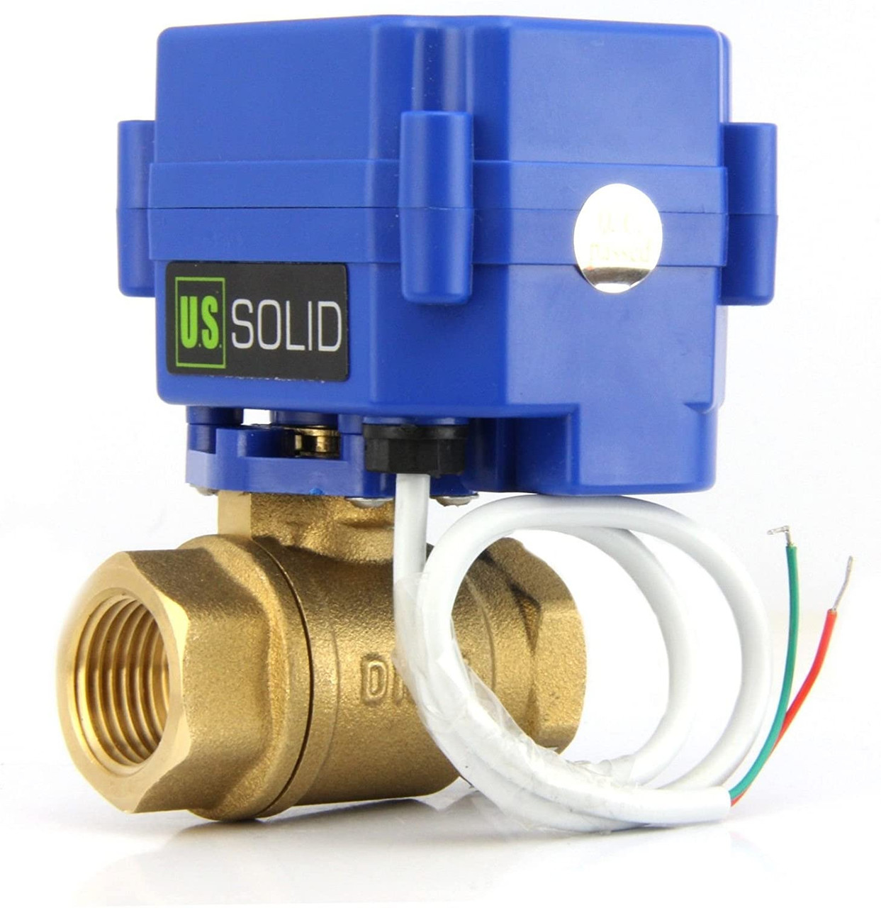 U.S. Solid Motorized Ball Valve- 1/2” Brass Electrical Ball Valve with Full  Port