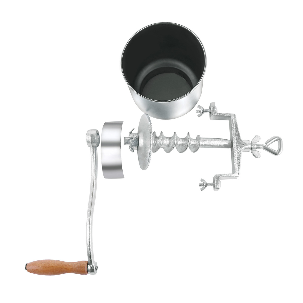 Cast Iron Hand Crank Manual Corn Grinder For Wheat Grains coffee Nut Mill  Tall Metal Hopper