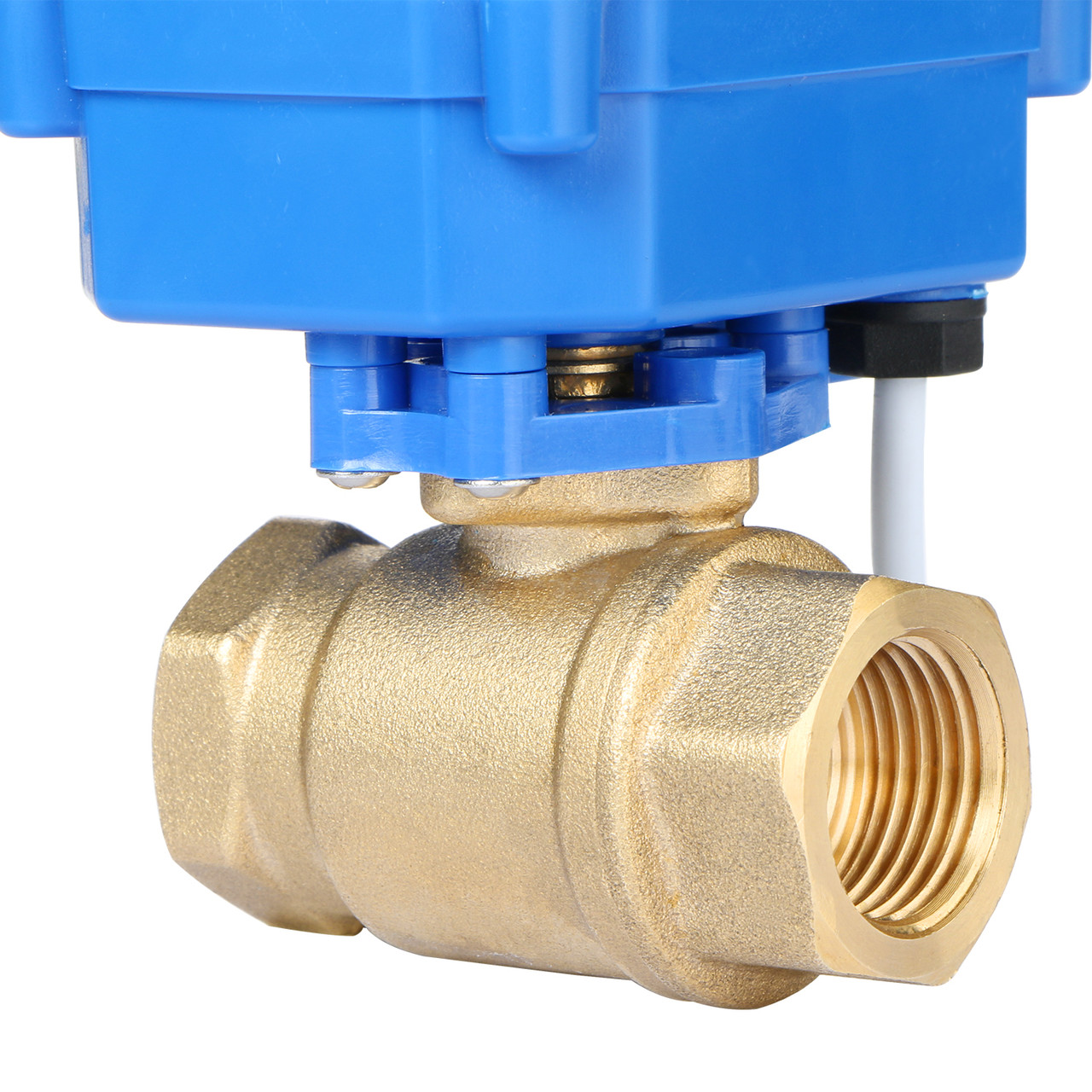 U.S. Solid Motorized Ball Valve- 1/2” Brass Electrical Ball Valve with Full Port, 9-24 V AC/DC, 2 Wire Auto Return, Normally Open