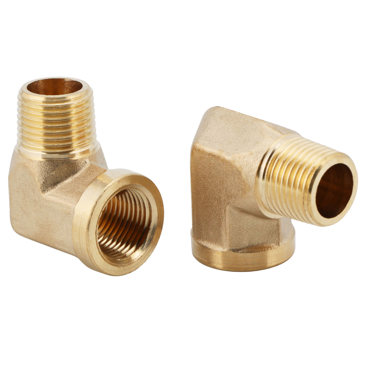 Solid Brass Street Pipe 90 Degree Elbow 1/8 Inch Male-Female NPT Air Fuel Water 