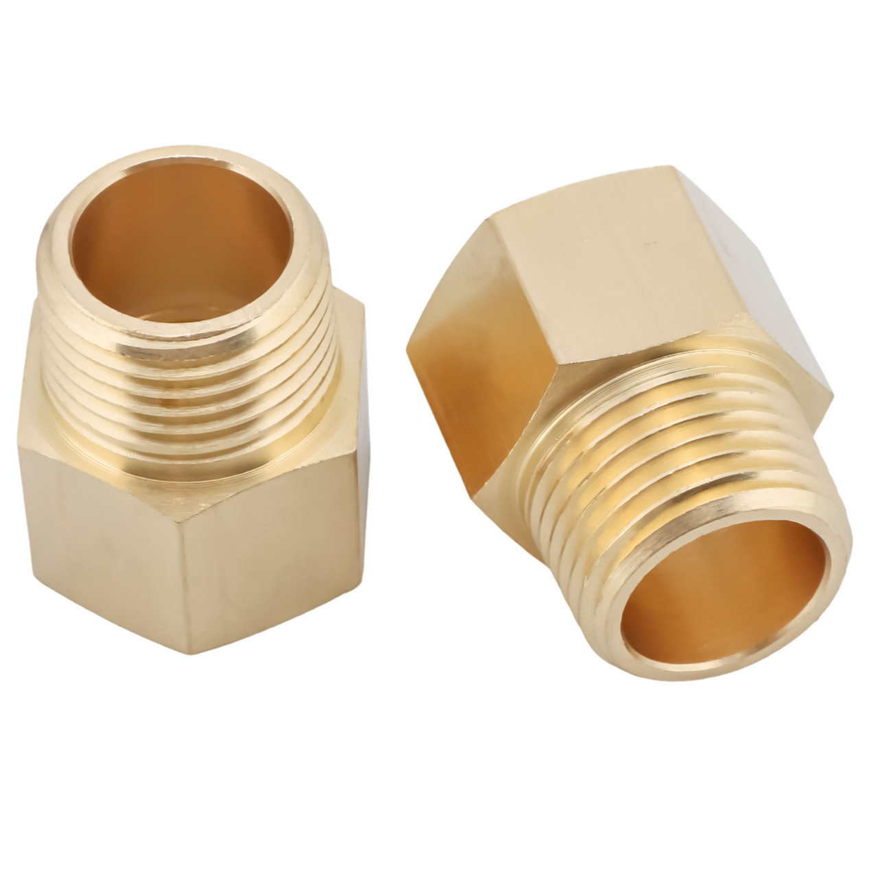 U.S. Solid 2pcs Brass Pipe Fitting Adapter, Male Pipe x Female