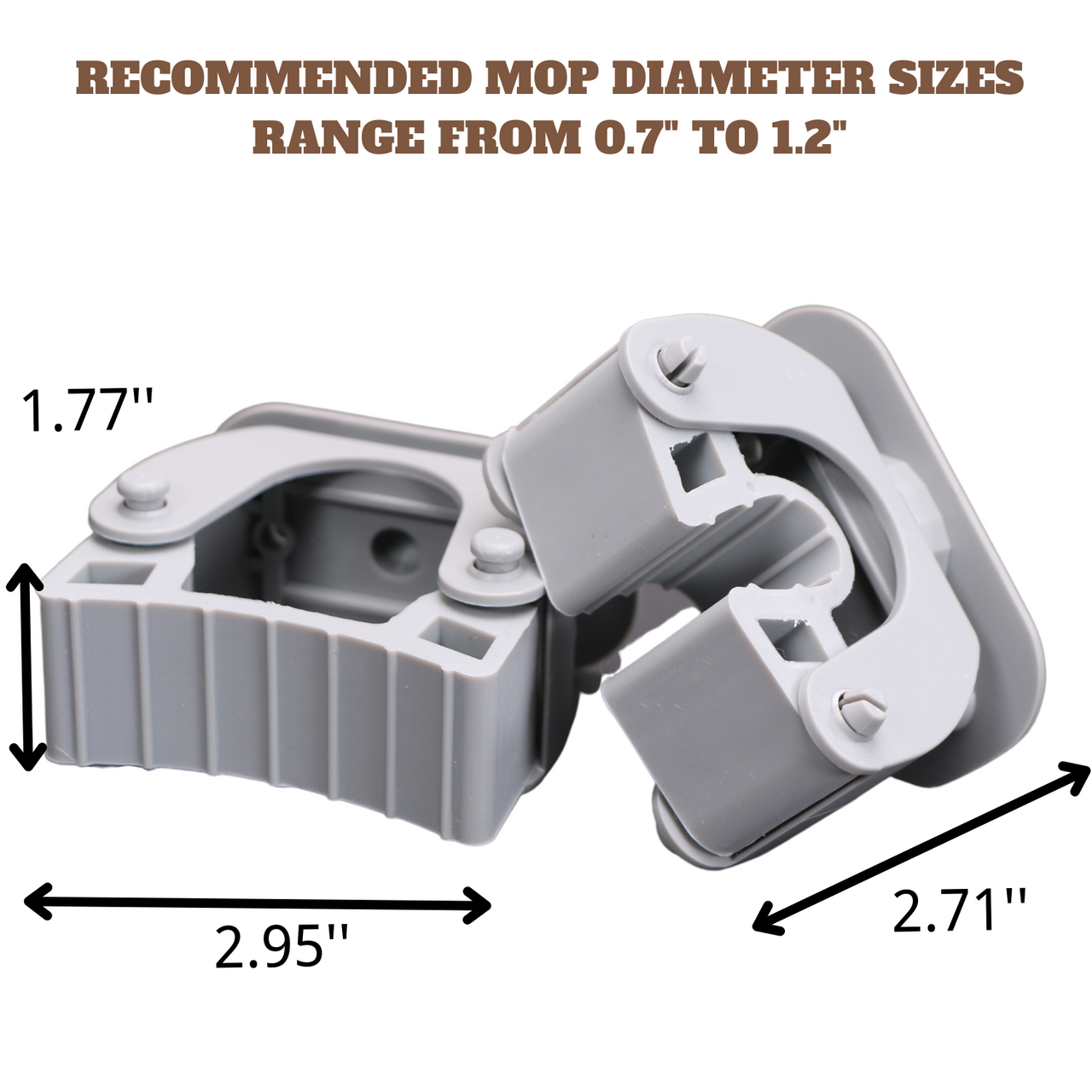 U.S. Solid Mop and Broom Gripper Holder Wall Mount, Broom and Dustpan Hanger for Home, Kitchen, Garden and Garage