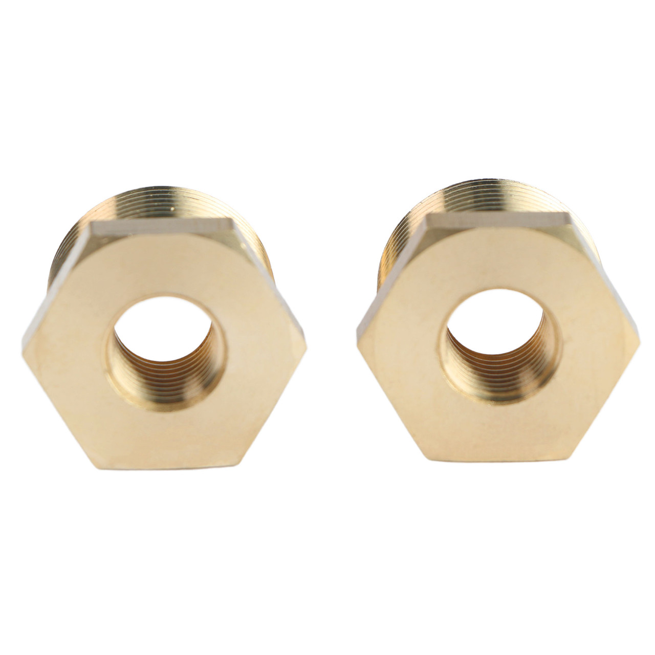 U.S. Solid 2pcs Brass Reducer Hex Bushing Brass Threaded Pipe Fitting 3/4  NPT Male x 1/4 NPT Female Adapter - U.S. Solid