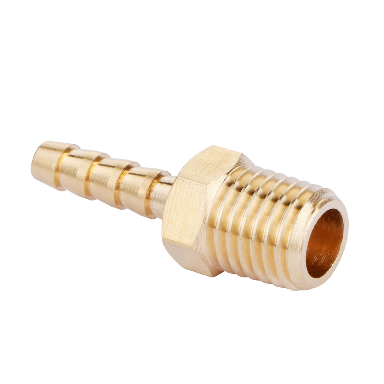 U.S. Solid Brass Hose Fitting, Adapter, 1/4 Barb x 1/8 NPT Male Pipe  Fitting, 1/4x 1/4, 3/8 x 1/4, 3/8x 3/8,1/2x 1/2, 3/4x 3/4 - U.S.  Solid