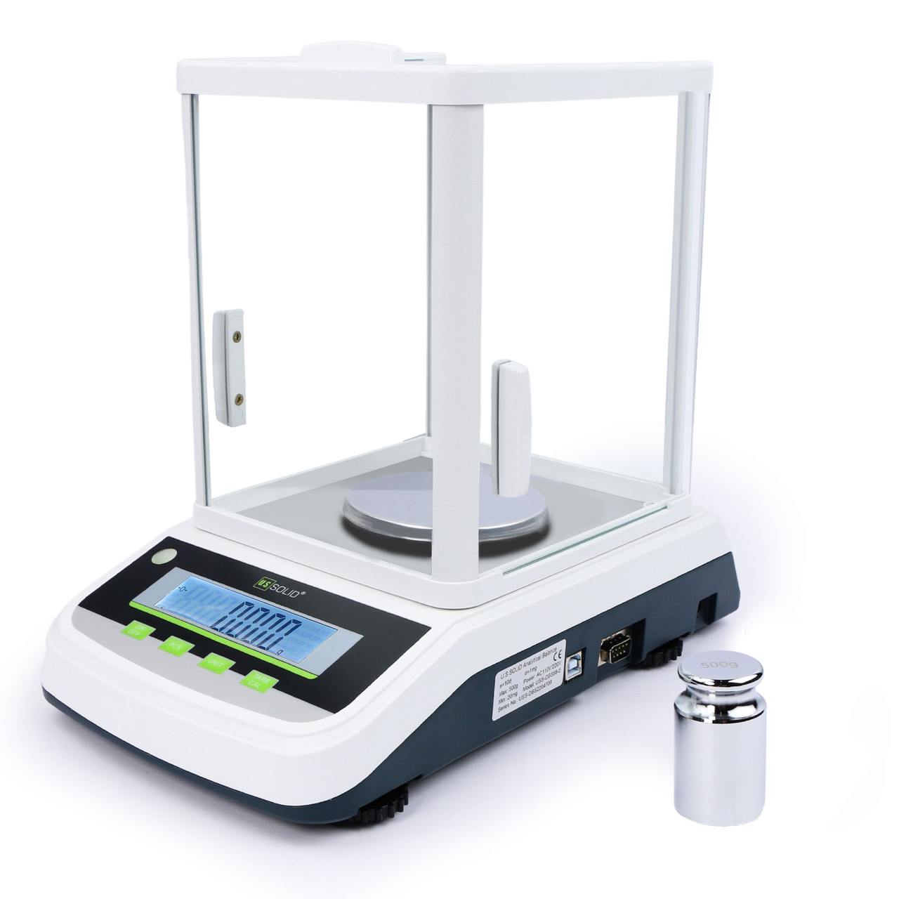 U.S. Solid 300 x 0.001g Analytical Balance, 1 mg Digital Precision Lab  Scale with 2 LCD Screens, RS232 and USB Interface