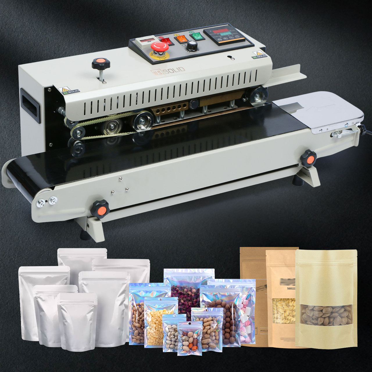 U.S. SOLID Continuous Bag Band Sealing Machine - Automatic Horizontal Band  Sealer with Digital Temperature Control for 0.02-0.08mm PVC Bags - U.S.  Solid