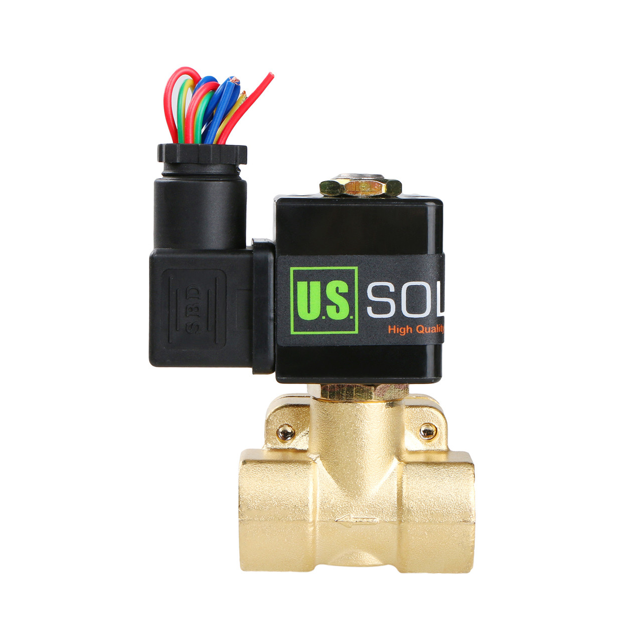U.S. Solid Electric Solenoid Valve- 1/2" 110V AC Solenoid Valve Brass Body Normally Closed, Pilot Type, VITON SEAL