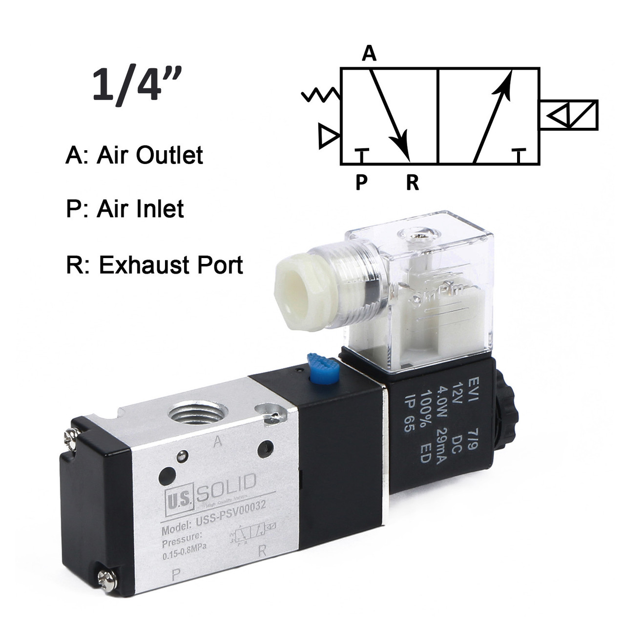 2 position pneumatic electric solenoid valve to a 12 switch