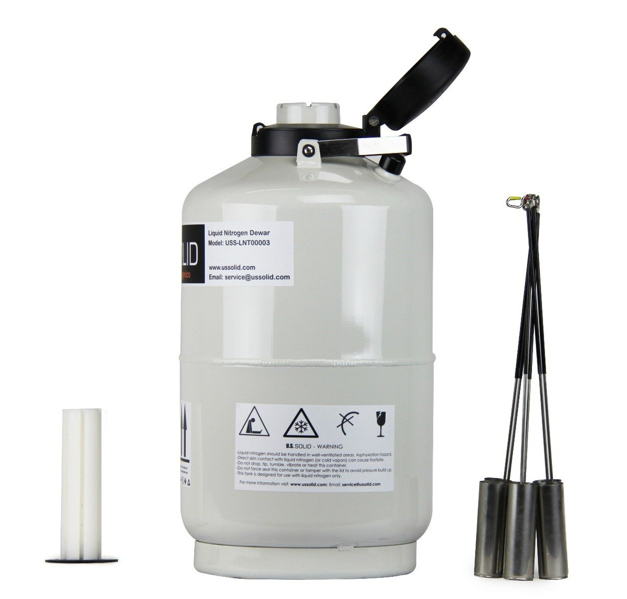 10L Liquid Nitrogen Dewar - Liquid Nitrogen Tank Container LN2 Dewar with  Straps