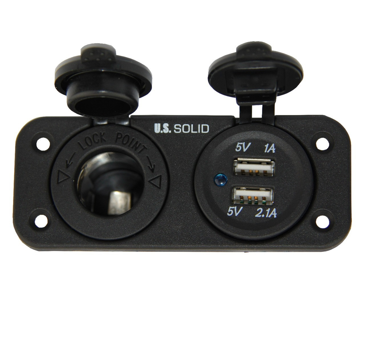 Marine Grade Dual USB Socket and Cigarette Lighter Power Socket DC 12V