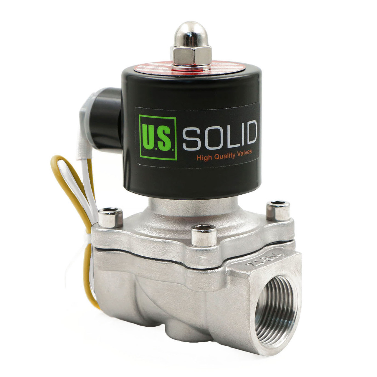 U.S. Solid Electric Solenoid Valve- 3/4" 110V AC Solenoid Valve Stainless Steel Body Normally Closed, VITON SEAL