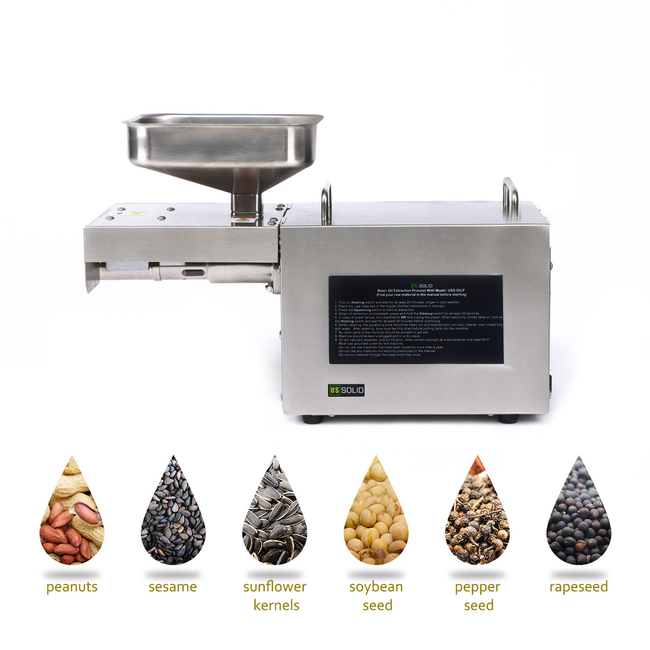 Home Oil Press Machine-Hot and Cold Oil Extraction for Nuts and Seeds