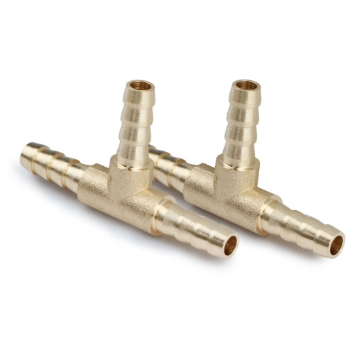 U.S. Solid Brass Hose Barbed Splicer, 3 pcs Round Equal Hose Joint