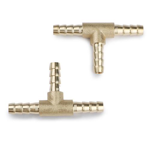 2 pcs Brass Tee Barb Fittings 1/4"(6mm), 5/16"(8mm), 3/8"(10mm), 1/2"(12.7mm), 3 Way Tee Connector Adaptor by U.S. Solid