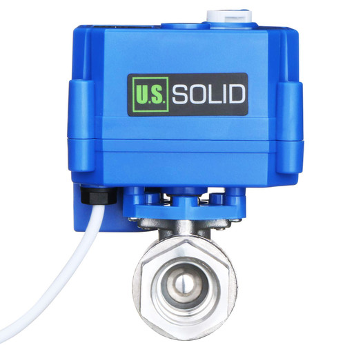 Motorized Ball Valve- 1/2" Stainless Steel Electrical Ball Valve with Manual Function, Full Port, 9-24V AC/DC and 3 Wire Setup by U.S. Solid